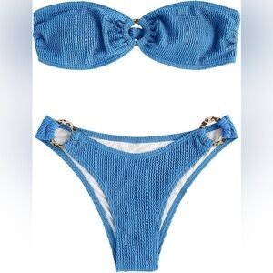 ZAFUL Women O Ring Bandeau Bikini Set